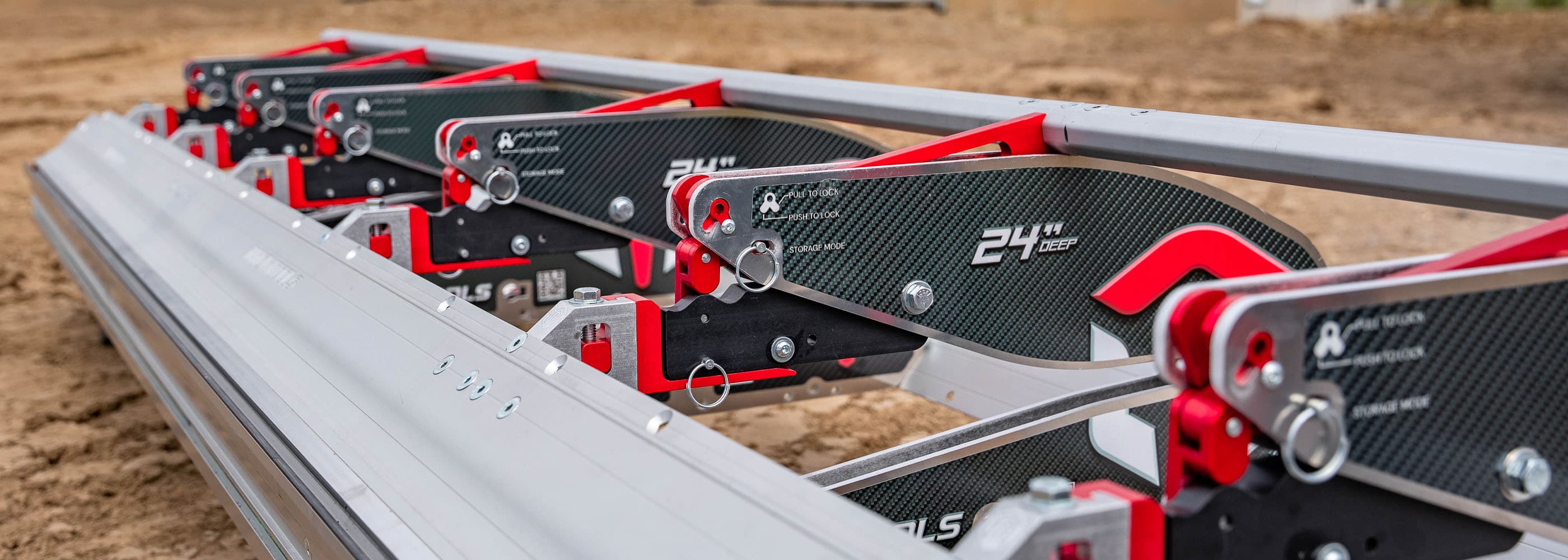 Close up of Innovatools siding bending brake in the field