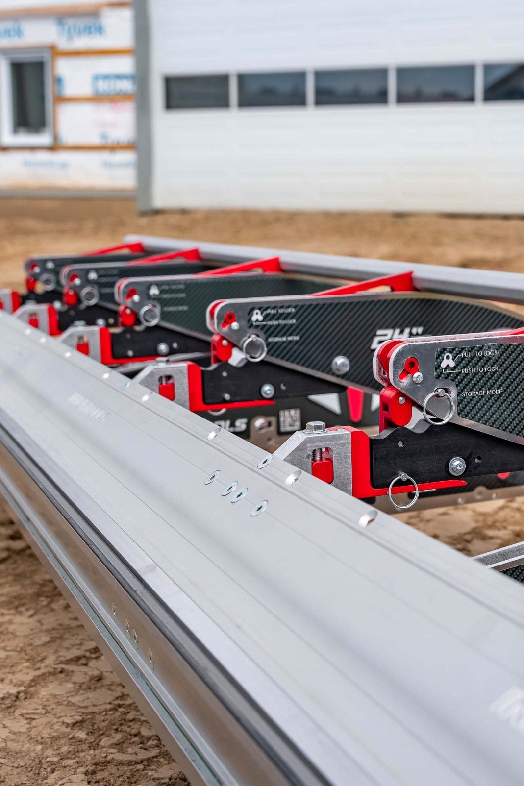 Close up of Innovatools siding bending brake in the field